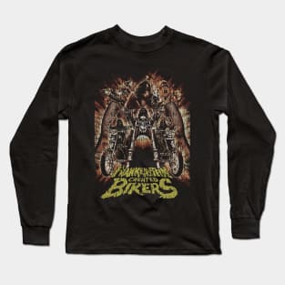 Frankenstein Created Bikers Vintage Cracked Long Sleeve T-Shirt